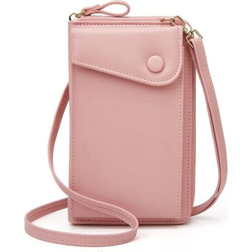 Zipper Cross Body Women Bag Phone Purse Keys Rectangle PU Leather Money Large Capacity Single Shoulder Casual Solid Fashion