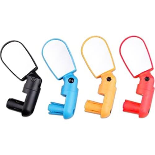 1 Pcs Bicycle Handlebar End Mini Wide Angle Rearview Mirror Red/Black/Yellow/Blue 360 Rotate Flexible For Road Mountain Bike