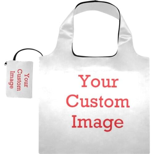 2021 Custom Pictures Reusable Shopping Bag Women Foldable Tote Bag Portable Cloth Eco Grocery Bag Folding Large Capacity Handbag