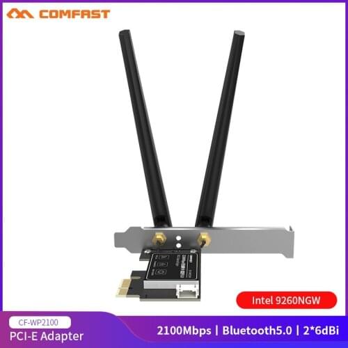 Comfast 5374Mbps WiFi 6E Intel AX210 802.11ax/ac Support 2.4G&5GHz&6GHz M.2 Bluetooth 5.2 Network Card For Win 10 64bit