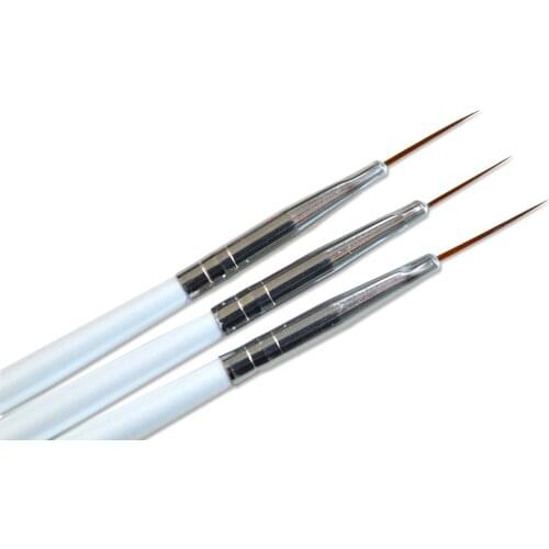 3pcs/Set Nail Art Decorations Brush Set Tools Professional Painting Pen for False Nail Tips UV Nail Gel Polish Newest TR30