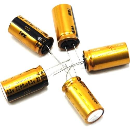 5pcs Nichicon FW 2200uF 63V Audio Electrolytic Capacitor good for Amplifier