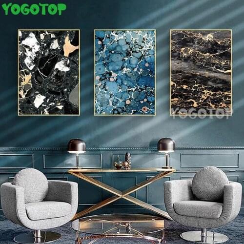 Blue Black Abstract Marble Texture 3 piece Full square/round diamond painting 5d diy diamond embroidery Mosaic wall art ML1457