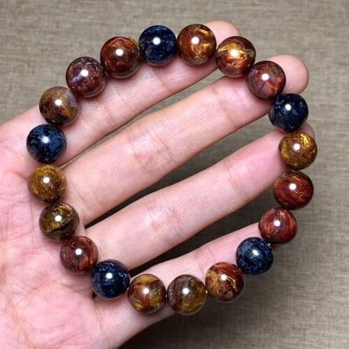 Natural Yellow Red Blue Pietersite Gemstone Round Beads Stretch Healing Bracelet 8mm 9mm 10mm 11mm 12mm From Namibia AAAAA