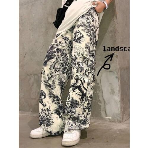 Cool Punk Pants Women Casual Joggers High Waist Loose Female Hip Hop Trousers Korean Punk Pants Funny Capri Streetwear Women