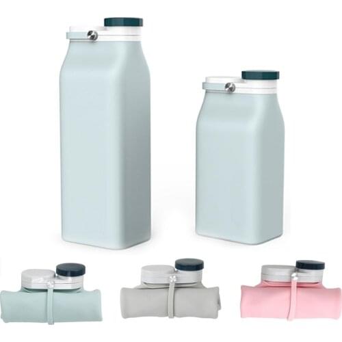 400/600ml Outdoor Sport Travel Camping Bottle Silicone Collapsible Rollable Leak Proof Outdoor Sports Water Bottle
