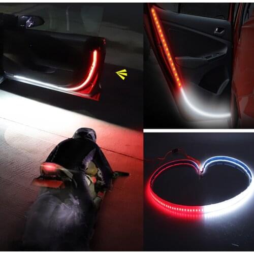 Car Door Decoration Light Strips Strobe Flashing auto Opening Warning Flashing lamp Safety Waterproof Decoration accessories 12v