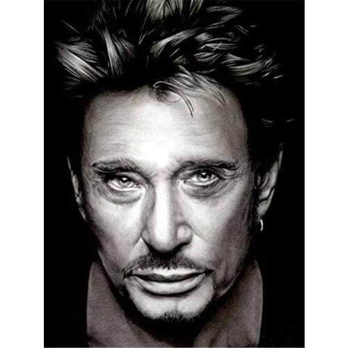 Johnny Hallyday Novelty Printed 11CT Cross Stitch Patterns Embroidery DMC Threads Hobby Handiwork Handmade Handicraft Decor