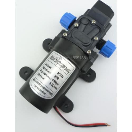 Electric Automatic pressure switch type DC 80W 5.5L/min High pressure self priming 12v water pump diaphragm water pump