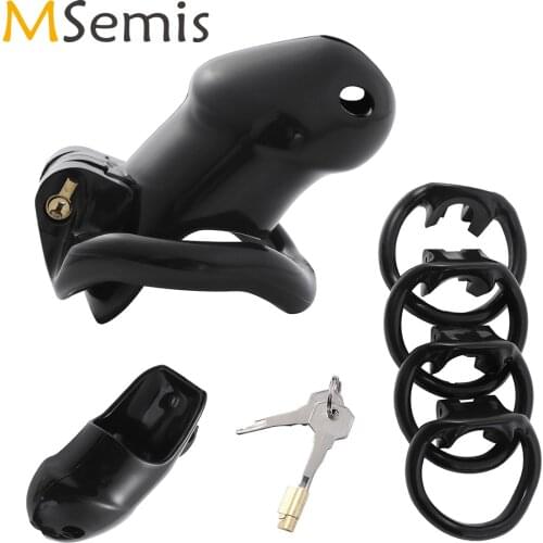 Erotic Mens Chastity Device Kit Lightweight Medical Resin Birdcage Briefs+Penis Rings Locking Keys Adult Sex Game Toy for Couple