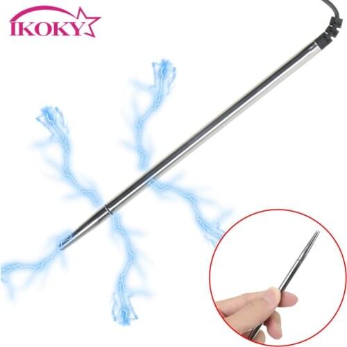 IKOKY Penis Insertion Urethra Sound Dilator Stainless Steel Sex Toys For Men Electric Shock Urethral Catheter Penis Plug