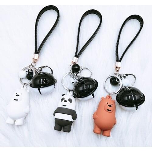 Creative New Epoxy PVC Figurine Keychain Men and Women Couple Cars and Bags Pendant Bear Fashion Ornaments