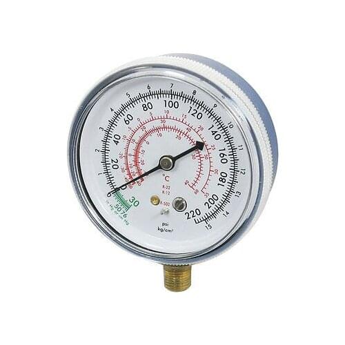 Houshold Office Blue Shell 10mm Male 0-220psi Round Compound Gauge