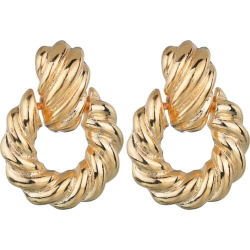 Fashion Gold Drop Earrings For Women Statement Big Geometric Metal Earring Womens Hanging Earrings 2019 Modern Jewelry