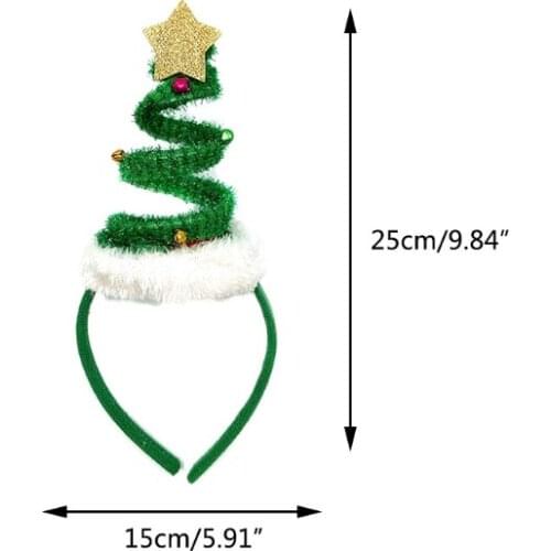 Christmas Springy Coil Tree Hair Bands Bell Tree Headband Party Decoration Supplies Creative Holiday Hair Styling Props R7RF
