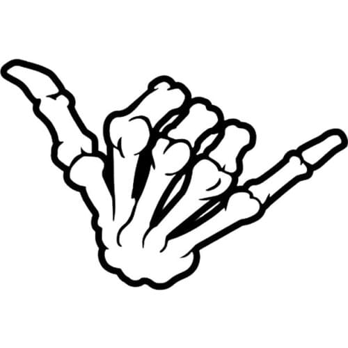 Dawasaru Coolest Hand Skeleton Car Stickers Waterproof Decals Laptop Suitcase Auto Motorcycle Truck Decoration PVC,14cm*9cm