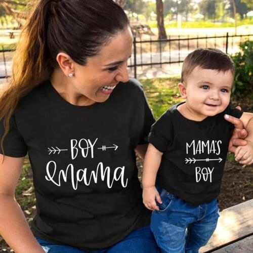 2021 Mom and Son Family Matching Clothes Family Look Summer Shirts Mama Little Boy Kids Shirt Baby Bodysuit Rompers Mommy Tshirt