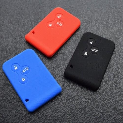 Silicone rubber car key case cover for Renault Megane R.S. Scenic 3 button card key case shell cover 10 pcs/lot