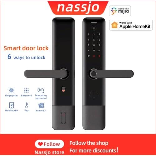 Nassjo Smart Fingerprint Door Lock For Xiaomi Mijia Mihome APP Bluetooth Unlock Security Intelligent Electronic Digital Lock