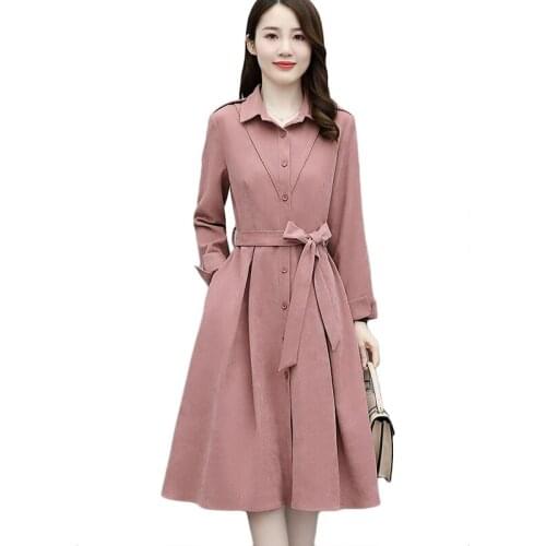 2021 Spring Autumn New Casual Dress Womens Dresses Shirt Collar Plus Size Single-Breasted Long-Sleeve Long Vestido De Mujer 3XL