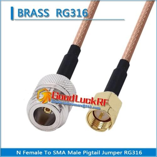 1X Pcs High-quality N Female to SMA Male Coaxial Type Pigtail Jumper RG316 Cable N to SMA Low Loss