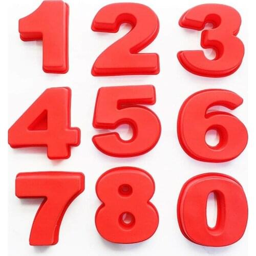 10 Inch Large Silicone Number Molds 0-9 Arabic Number Cake Mold Baking Mold for Birthday Cake