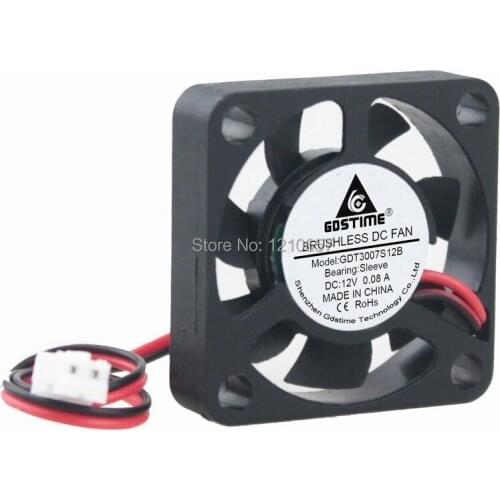 10PCS LOT Mini Gdstime 3007S 30MM 30 x 30 x 7mm 2Pin 12V DC Air Cooling Cooler Fan