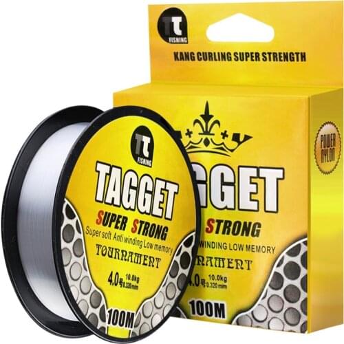 100m Fishing Line Super Strong 100% Nylon Transparent Not Fluorocarbon Fishing Tackle Outdoor Pesca Accessories Tool Line