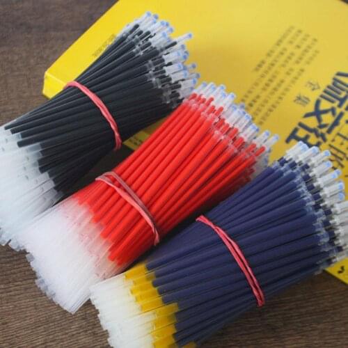 100pc/set 0.5mm Gel Pen Refill Office Signature Rods Red Blue Black Ink Office School Stationery Writing Supplies Handles Needle