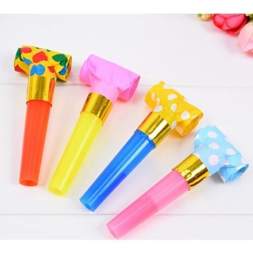 20pcs Kids Party Favors Blowouts Toys Activities Cheerleading Roll Paper Noise Maker Whistles Funny Prop Small Gifts Speaker