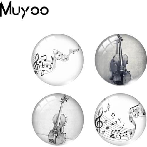 2019 New Classical Black And White Instrument Glass Cabochon Handmade Jewelry Art Note Photo Cabochons