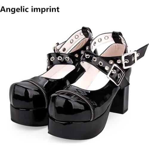 Angelic imprint mori girl lolita shoes woman cosplay shoes lady high heels Pumps women princess dress party platform shoes 34-47