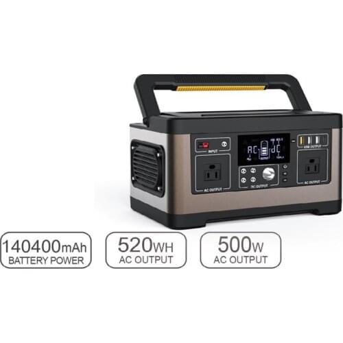 Off Grid System Home Solar Kit Lithium Backup Battery 500W Portable Power Generator for Emergency Rescue