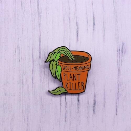 Well-Meaning Plant Killer enamel pin poison ivy brooch pin