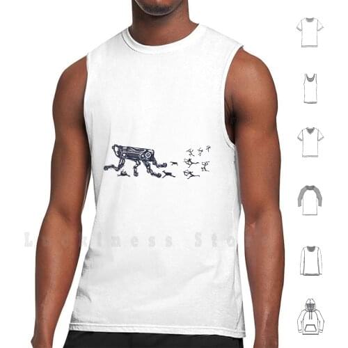 Boston Dynamics Robots Tank Tops Vest Sleeveless 404 Error Ancient Apocalypse Archeology Artificial Intelligence Caricature
