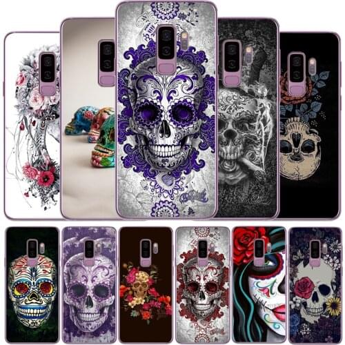 Mexican Skull Girl Tempered phone case For Samsung S7 S8 S9 S10 S20 EDGE Plus Lite note8 note9 note10 soft Back Cover Silicone
