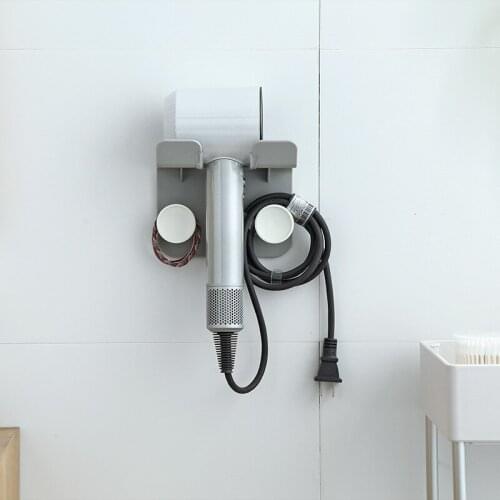 Hair Dryer Holder Storage Box Bathroom Shelf Storage Accessories Home Wall-mounted Hair Dryer Holder Rack Organizer
