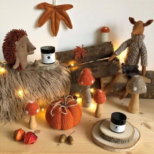 Nordic Forest Animal Linen Hedgehog Doll Pillow Stuffed Plush Toys Home Decor 23GD