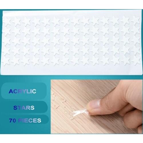 Dia. 20mm x 70 pieces / 1x Sheet Powerful Double Sided Adhesive Tape Pad Sticker Acrylic Traceless Stars