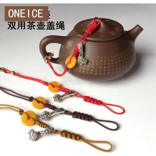 Double Useful Teapot Rope And Pot Lid Tied Tea Ceremony Cup Purple Tether
