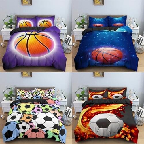 3D Basketball Bedding Sets Football Duvet Cover Set Twin/Queen/King Size Bed Room For Kids Comforter Cover