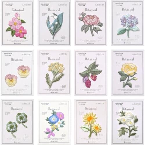 Maxsin 1 Pcs High Quality Beautiful Flowers Patches Clothing Embroidery Iron On Applique Plants Decorative Sticker DIY