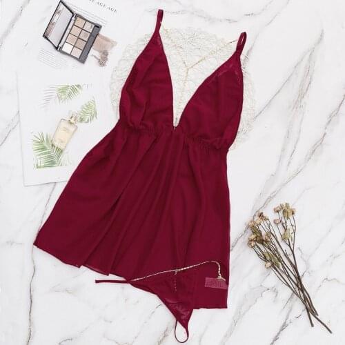 Underwear Two Piece Suit Lace Sexy Pajamas Sexy Underwear Perspective Wear Ladies Mesh Gauze Nightdress Fashion Sexy Robe Sets