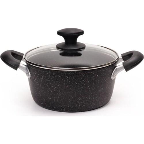 New Flat Bottom Non-stick Binaural Soup Pot Household Stainless Steel Thickening Double Bottom Pot Less Oil Smoke Pot