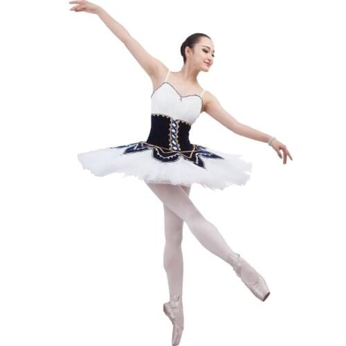 New Elegant White+Blue Women Professional Pancake Ballet Tutu,Girls Ballerina Stage Competition Costume,Customer size Dance Tutu
