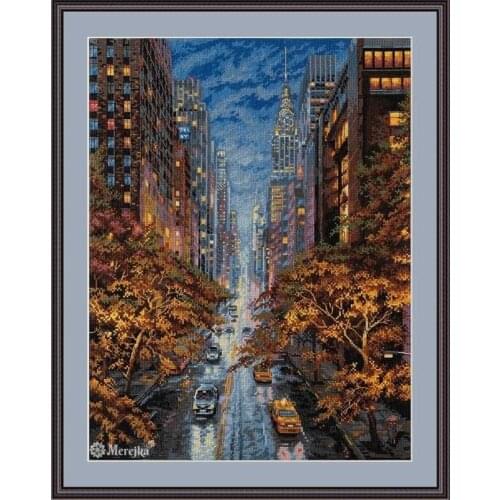 Autumn Street 45-56 Counted Cross Stitch 11CT 14CT 18CT Cross Stitch Kits Embroidery Needlework Sets