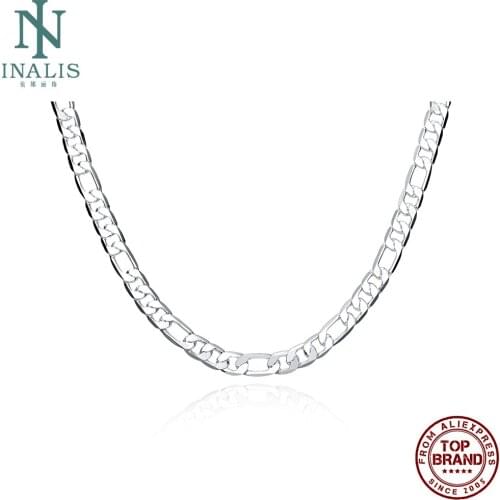 INALIS 8MM Flat Chains Necklaces Unisex Round Simple Copper Necklace For Women And Men Anniversary Fashion Jewelry Hot Sale