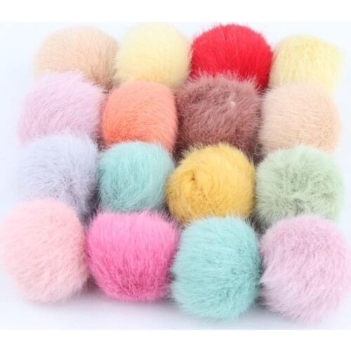 35mm/10PCS Pomopon Rabbit Fur Balls Artificial Multi Colour Pompom DIY Pomopones Crafts For Hairball Furball Sewing Supplies