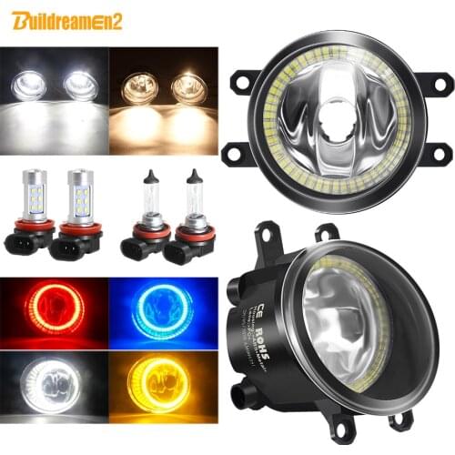 Angel Eye Fog Light Assembly Car Halo Ring Fog Lamp DRL H11 For Toyota RAV4 Tacoma Highlander 4Runner Avensis Auris Avalon Venza