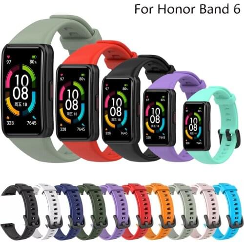 Sports Soft Silicone Sport Band Straps For Huawei Honor Band 6 Smart Wristband Bracelet Replacement Watchband